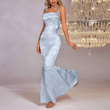 Загрузить изображение в средство просмотра галереи, Jacquard Spaghetti Backless Mermaid Maxi Dress

