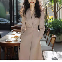 Load image into Gallery viewer, OL Elegant Khaki Blazer Dress
