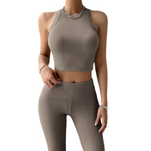 Laden Sie das Bild in den Galerie-Viewer, Sleeveless Sporty Gym Two Piece Set
