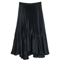 Load image into Gallery viewer, Irregular Pleated High Waist Midi Flare Skirt

