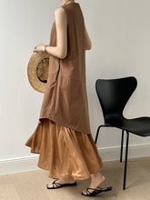 画像をギャラリービューアに読み込む, Sleeveless Asymmetrical Hem Spliced Midi Dress
