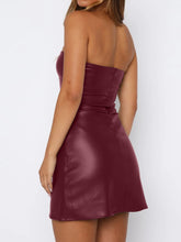 Загрузить изображение в средство просмотра галереи, Y2K Sexy  PU Strapless Mini Dress
