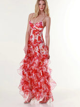 画像をギャラリービューアに読み込む, Spaghetti Chiffon Printed Floral Fairy Maxi Dress
