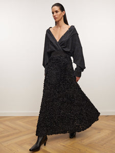 Elastic Waist 3D Floral Event Skirt