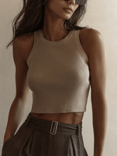 Load image into Gallery viewer, Sleeveless Rib Knit Crop Top

