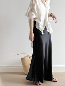High Waist Satin Maxi Mermaid Skirt