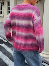 画像をギャラリービューアに読み込む, Spliced Stripe Pink Sweater
