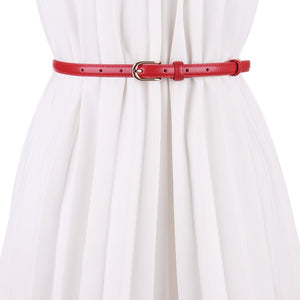 Fashion Black Genuine Leather Thin Dress Blazer Waist Decorative Belt