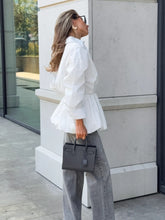 Load image into Gallery viewer, Pure Cotton White Petal Shirt
