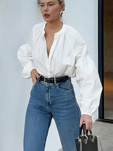 Load image into Gallery viewer, Pure Cotton Long Sleeve Oversized OL Blouse
