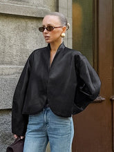Load image into Gallery viewer, High Street Long Sleeve Oversized PU Jacket
