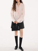 画像をギャラリービューアに読み込む, Cotton Stripe Frilled Blouse
