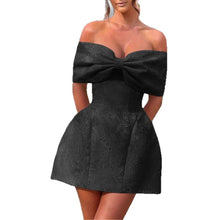 Load image into Gallery viewer, Jaquard Bowknot Strapless Mini Party Dress
