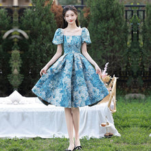 Загрузить изображение в средство просмотра галереи, French Style Printed Floral Midi Event Dress Day Dress
