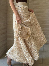 Load image into Gallery viewer, Elastic Waist 3D Floral Event Skirt
