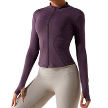 画像をギャラリービューアに読み込む, Ladies Long Sleeve Quick Dry Yoga Jacket Running Gym Sporty Jacket
