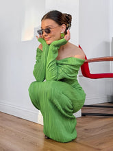 Загрузить изображение в средство просмотра галереи, Off Shoulder Textured Mermaid Maxi Dress
