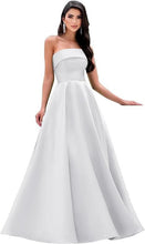 Laden Sie das Bild in den Galerie-Viewer, Satin Strapless Long Flare Coming-of-Age Ceremony Chorus Art Performance Event Dress
