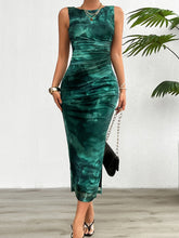 Load image into Gallery viewer, Sleeveless Printed Mesh Bodycon Midi Dress
