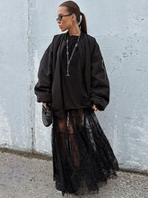 Load image into Gallery viewer, Black Transparent Lace High Waist Maxi Skirt

