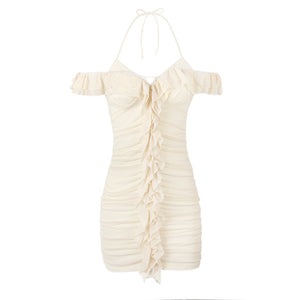 Frilled Halter Neck Mini Bodycon