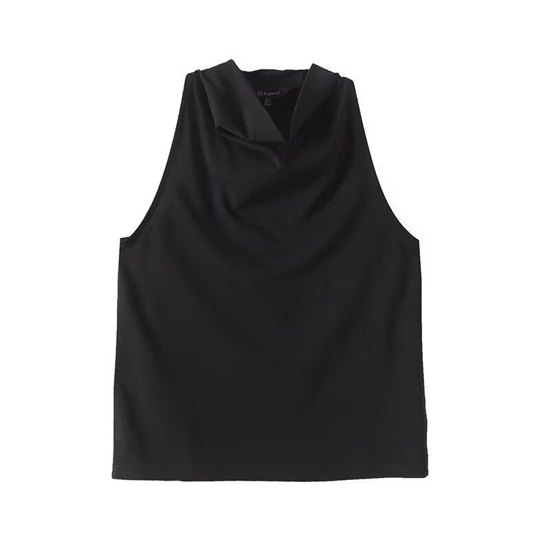 Cowl Halter Neck Sleeveless Top