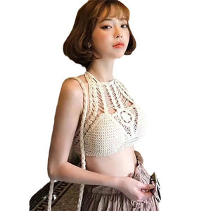 タッセルクロシェクロップトップ