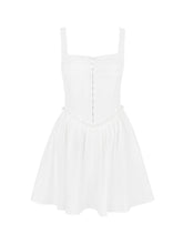 Load image into Gallery viewer, Sleeveless Square Neck Hook Eye Frilled A Line Mini Dress
