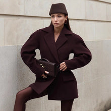 Load image into Gallery viewer, Oversized Slim Woolen Midi Blazer Coat
