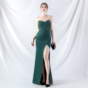 Boning Slim Beaded Shaping Evening Dress