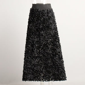 Elastic Waist 3D Floral Event Skirt