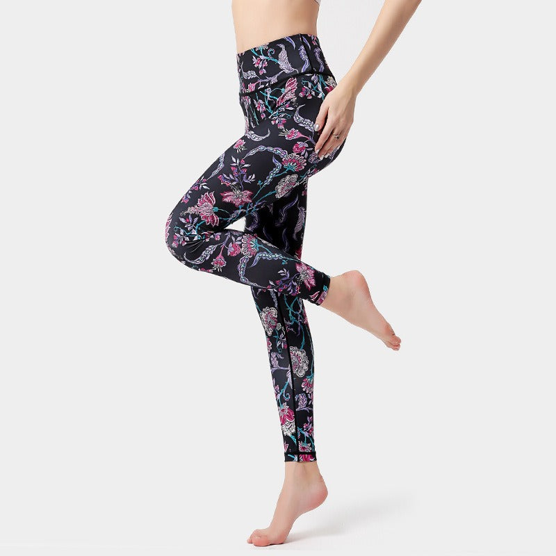 Printed High Waist Yoga Pants Gym Sporty Legging Pants