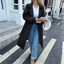 Load image into Gallery viewer, Woman Solid Double Breast Wind Breaker
