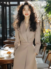 Load image into Gallery viewer, OL Elegant Khaki Blazer Dress
