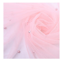 Load image into Gallery viewer, Pearl Beaded Tulle Fabric
