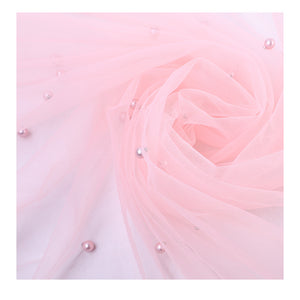 Pearl Beaded Tulle Fabric