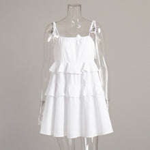 画像をギャラリービューアに読み込む, Spaghetti Tie Bow Backless Flared Mini Tiered Dress
