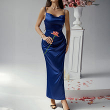 Load image into Gallery viewer, Multi Color Sexy Spaghetti Satin Evening Dress
