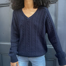 Load image into Gallery viewer, V Neck Cable Pattern Sweater
