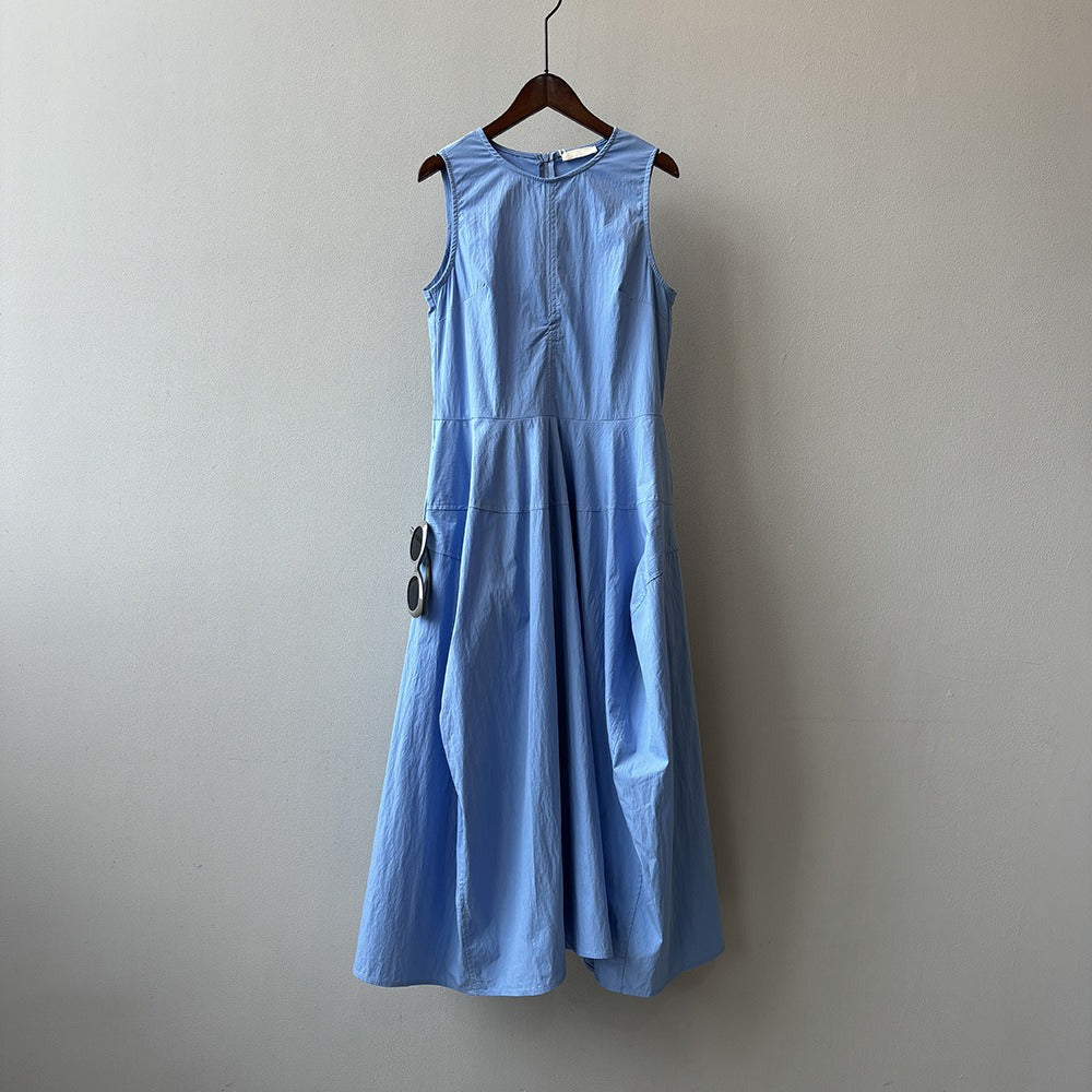 Sleeveless Bud Flared Midi Dress