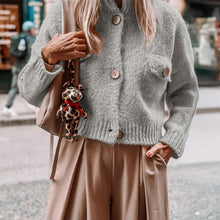 画像をギャラリービューアに読み込む, Stand Collar Short Oversized Cardigan
