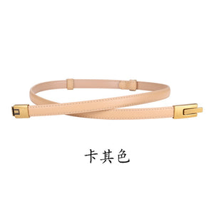 Woman Multicolor Thin Leather Belt