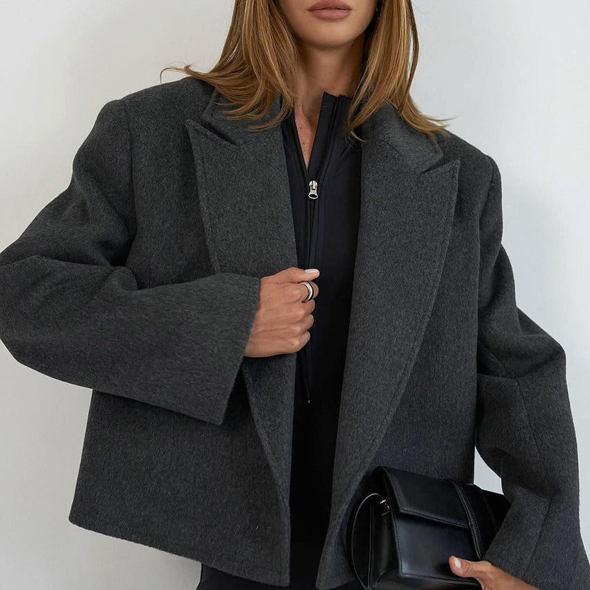 Short Tailored Collar Woolen