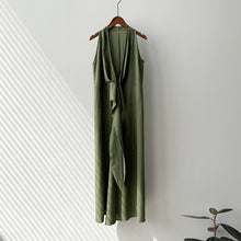 Load image into Gallery viewer, French Style Vintage V Neck Halter Belted Dress
