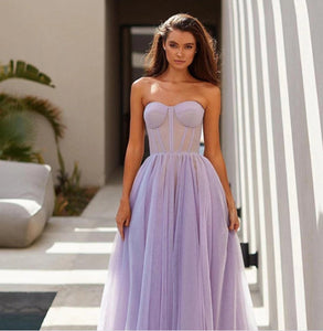 Elegant Strapless Lace Ball Midi Dress