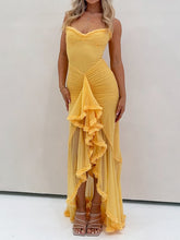 Charger l&#39;image dans la galerie, Spaghetti Backless Frilled Tulle Mermaid Dress

