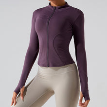 画像をギャラリービューアに読み込む, Ladies Long Sleeve Quick Dry Yoga Jacket Running Gym Sporty Jacket

