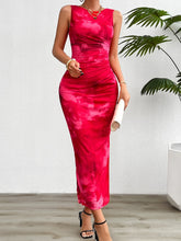 Load image into Gallery viewer, Sleeveless Printed Mesh Bodycon Midi Dress
