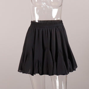 Spliced Frilled Mini Pleating Skirt