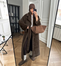 Load image into Gallery viewer, Oversized Faux Fur Belted Overcoat
